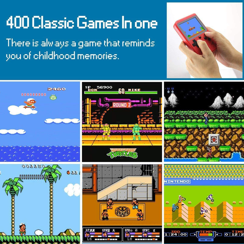 Handheld retro console, 500 classic games, TV jack