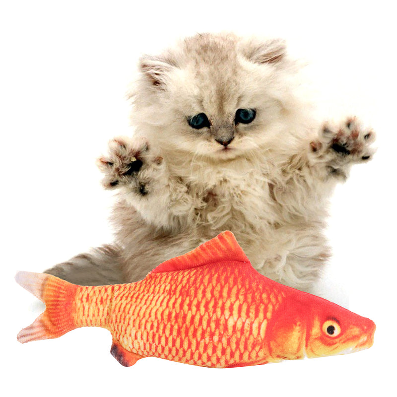 Juguete para gatos con forma de pez, con vibración, rellenos de menta gatera