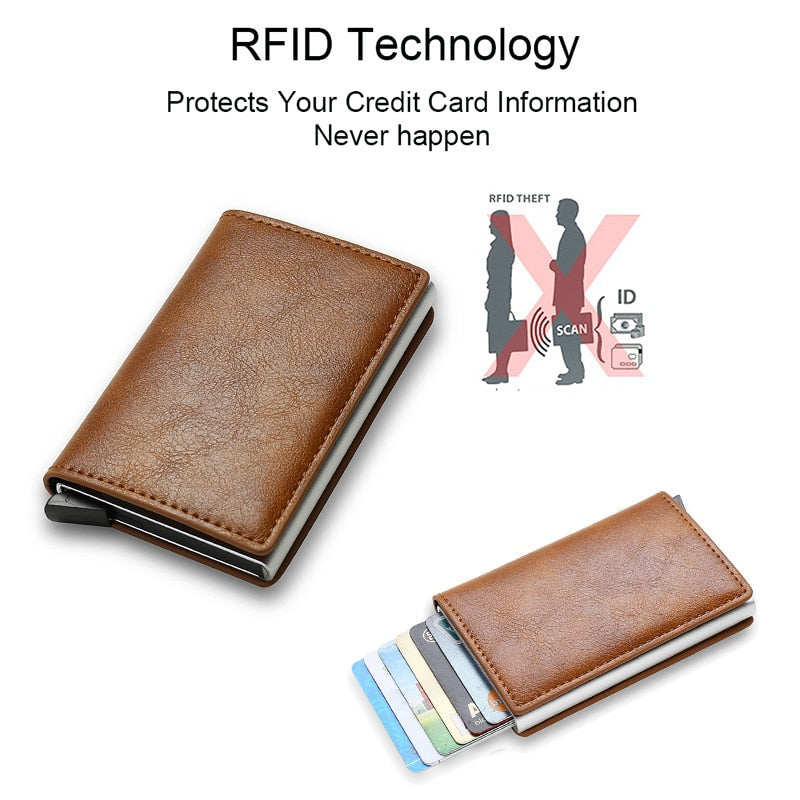 Porte-cartes homme, protection RFID, 7 cartes