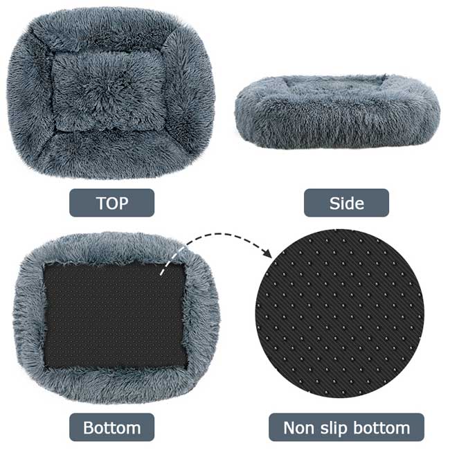 Square dog bed, anti-anxiety, dogs and cats