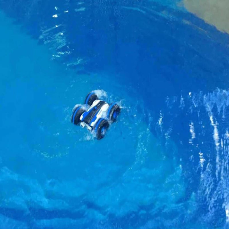 Coche teledirigido anfibio, por tierra y agua, Rotación 360°, 4x4