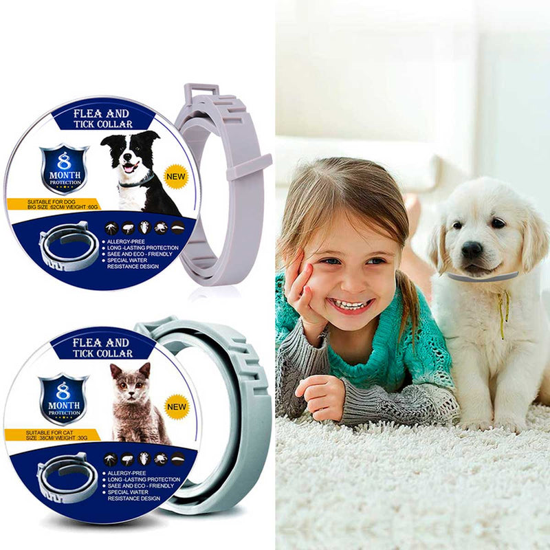 Flea collar for dogs and cats, two sizes, adjustable