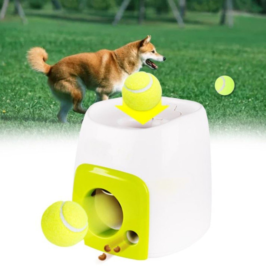 Lanzador automático de pelotas para perros, lanzadores de pelotas de tenis  para perros de la mayoría de tamaños que pueden llevar pelotas de 2.5