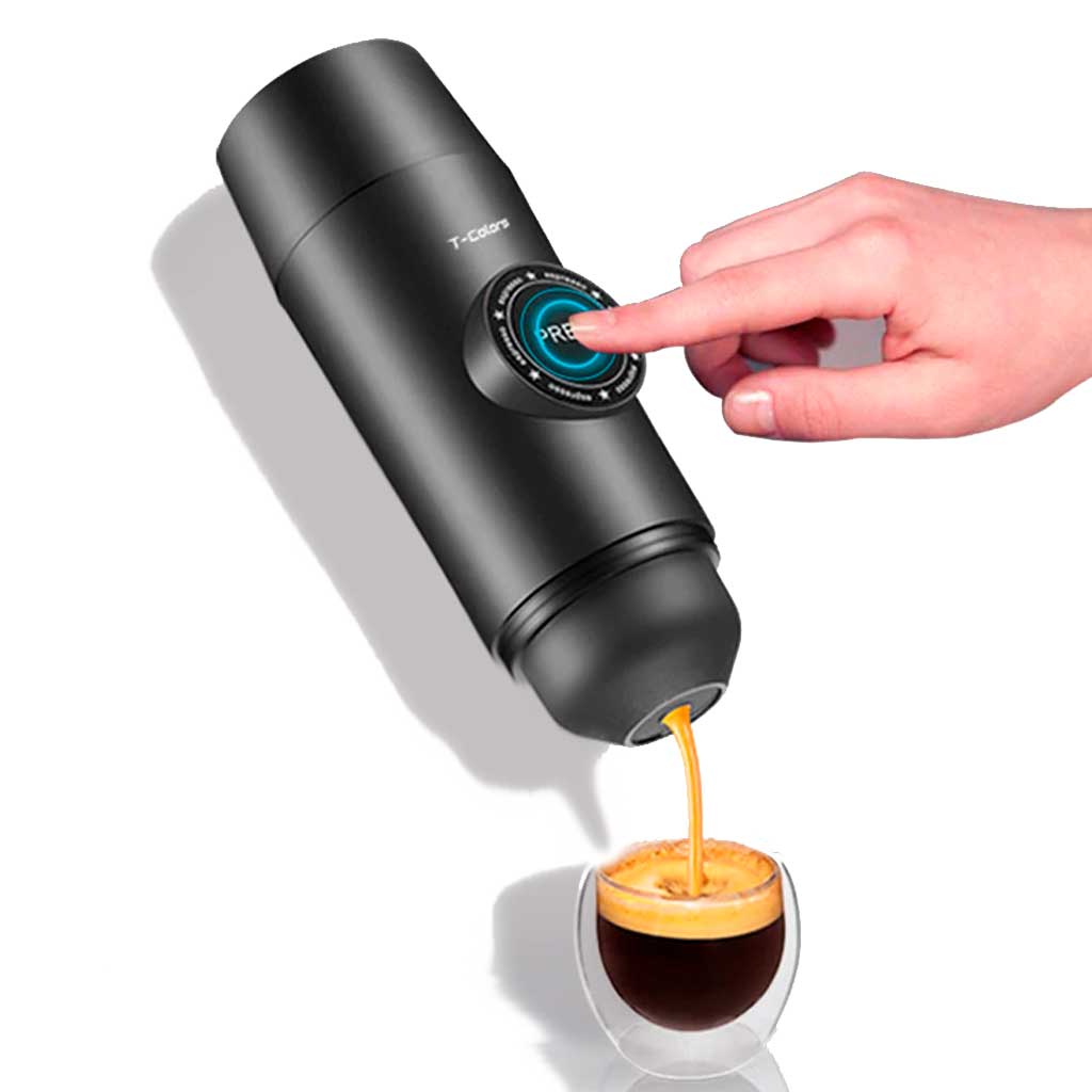 Máquina de café portátil para cápsulas grandes y pequeñas, recargable,  totalmente automática