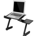 Laptop table for bed, 360 degree adjustable, fan, aluminum