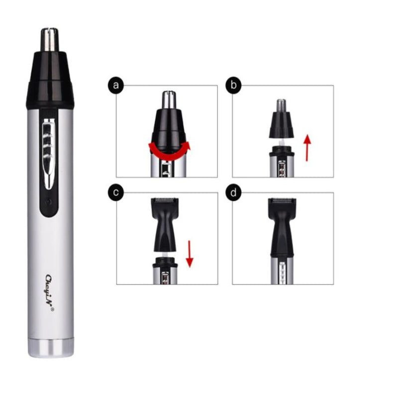 Nose hair trimmer, 3 in 1, rechargeable, for ears, eyebrows ...